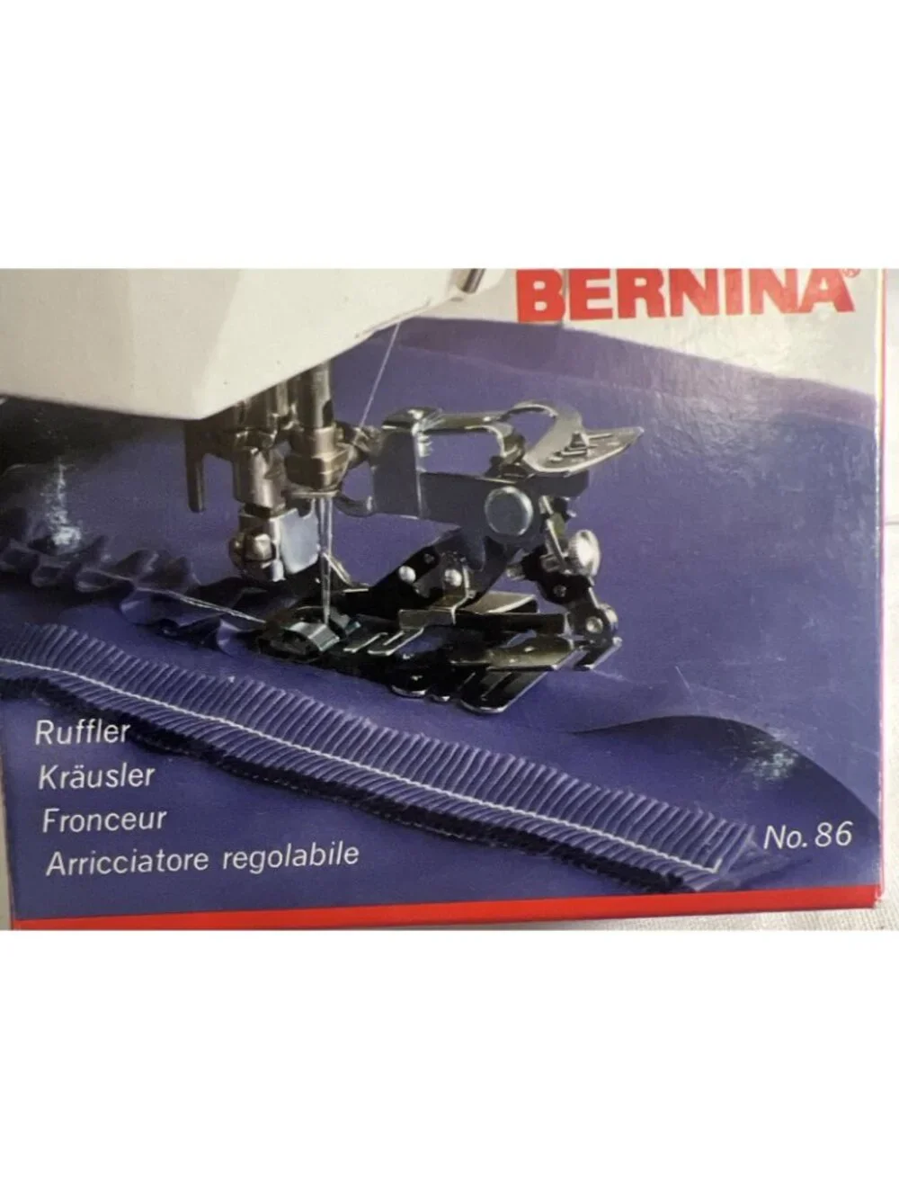 NEW Bernina No. 86 Ruffler Sewing Machine Attachment with Box Instructions